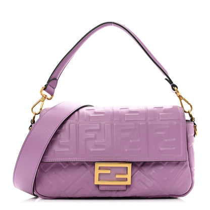 Fendi Nappa FF 1974 Embossed Baguette Agapanto 1 of 8