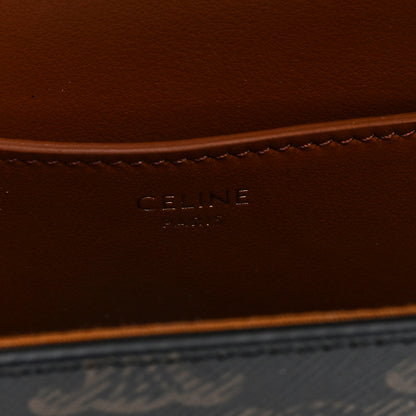 Celine Triomphe Canvas Calfskin Tabou Clutch on Strap Tan Tan Tan 5 of 8