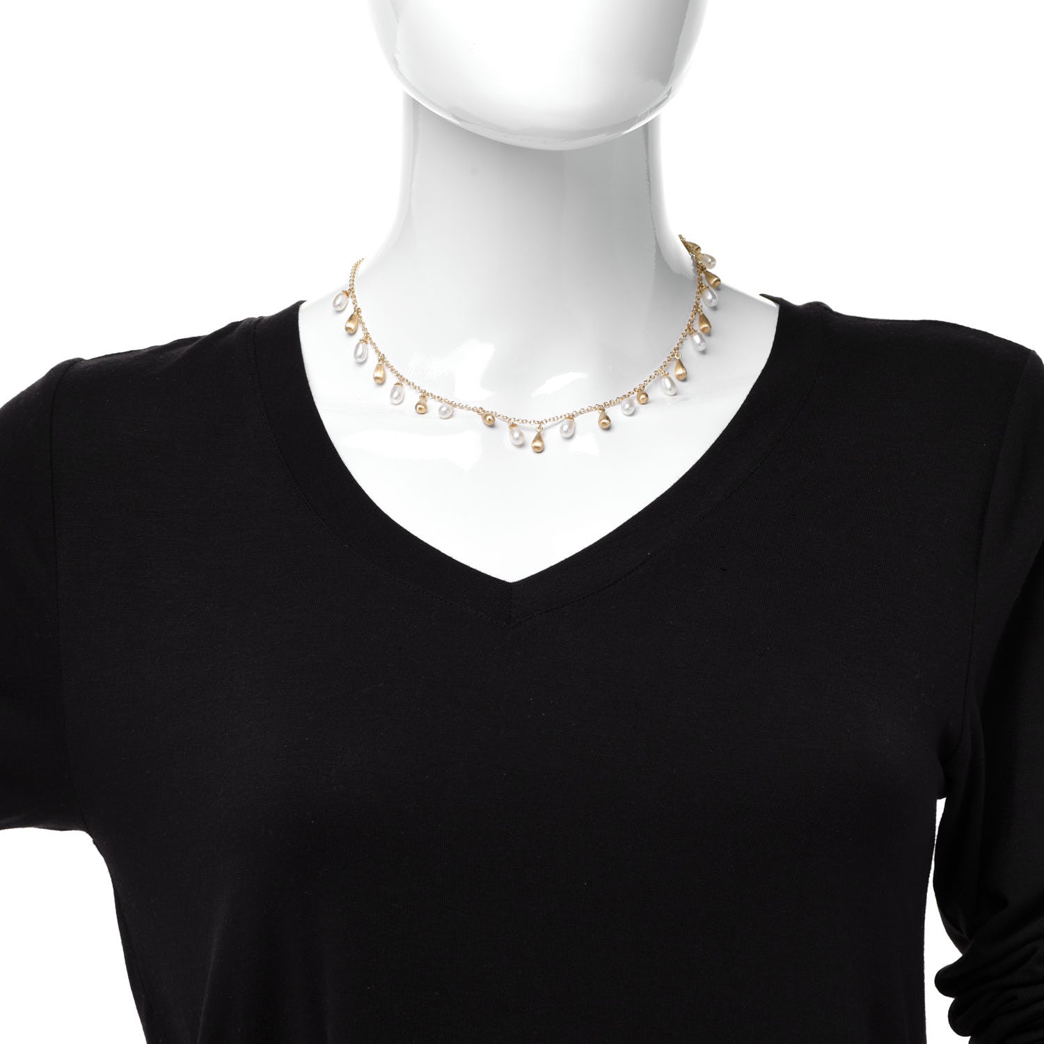 Roberto Coin 18K Yellow Gold Pearl Teardrop Necklace 2 of 5