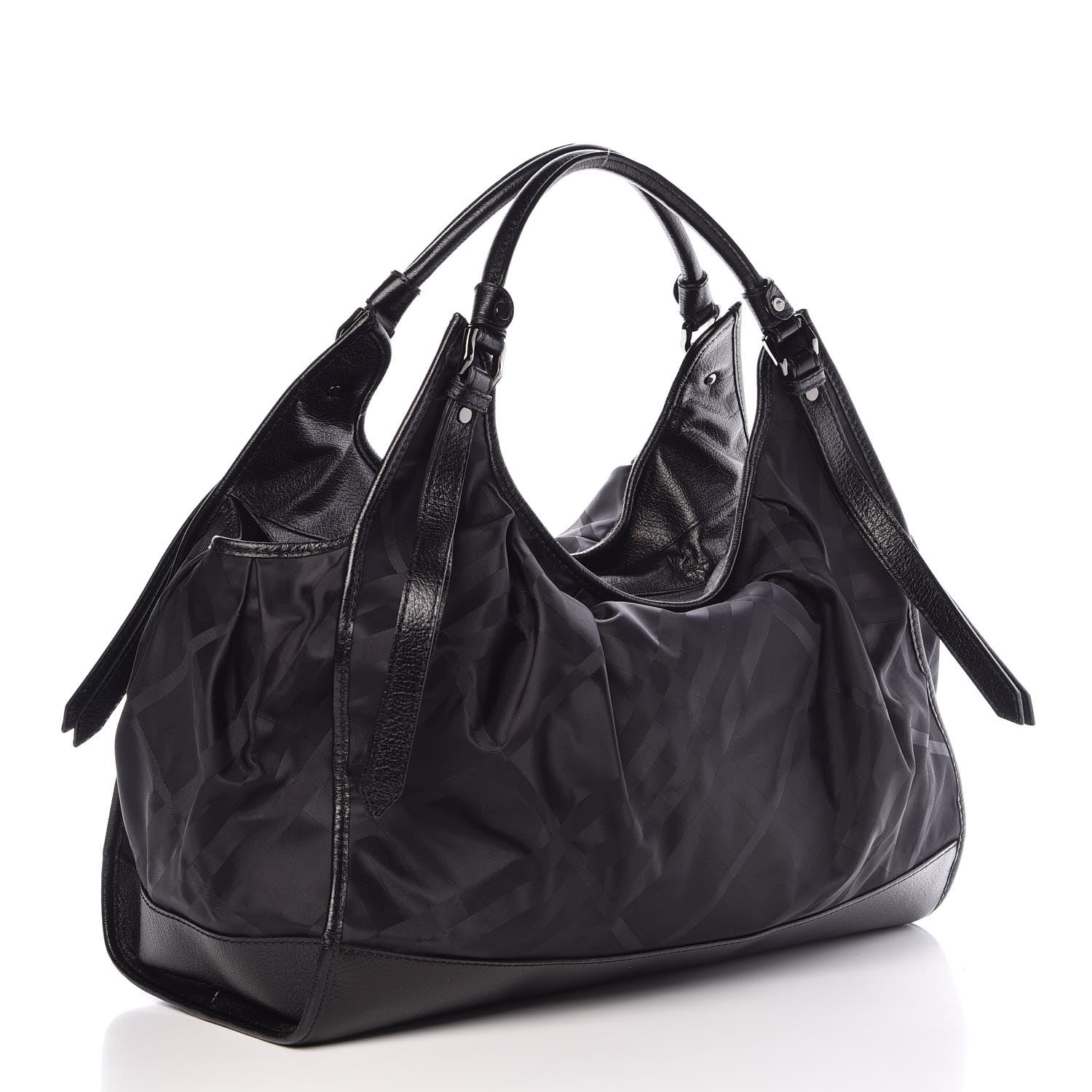 Burberry Calfskin Supernova Check Large Ashmore Tote Black 3 of 6