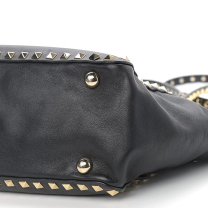 Valentino Garavani Vitello Small Rockstud Tote Black 5 of 11