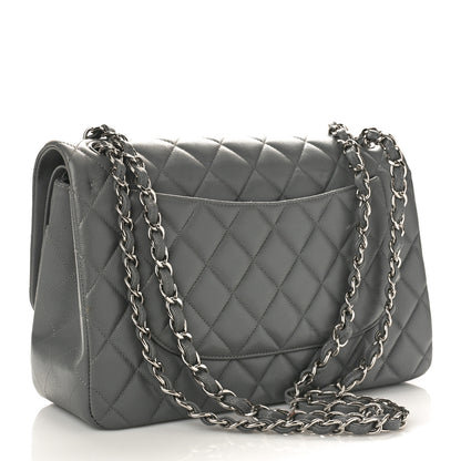 Chanel Caviar Quilted Jumbo Double Flap Grey 2 of 9