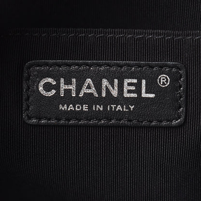 Chanel Metallic Goatskin Calfskin Bi-Color Large Boy Tote Black Silver 6 of 18