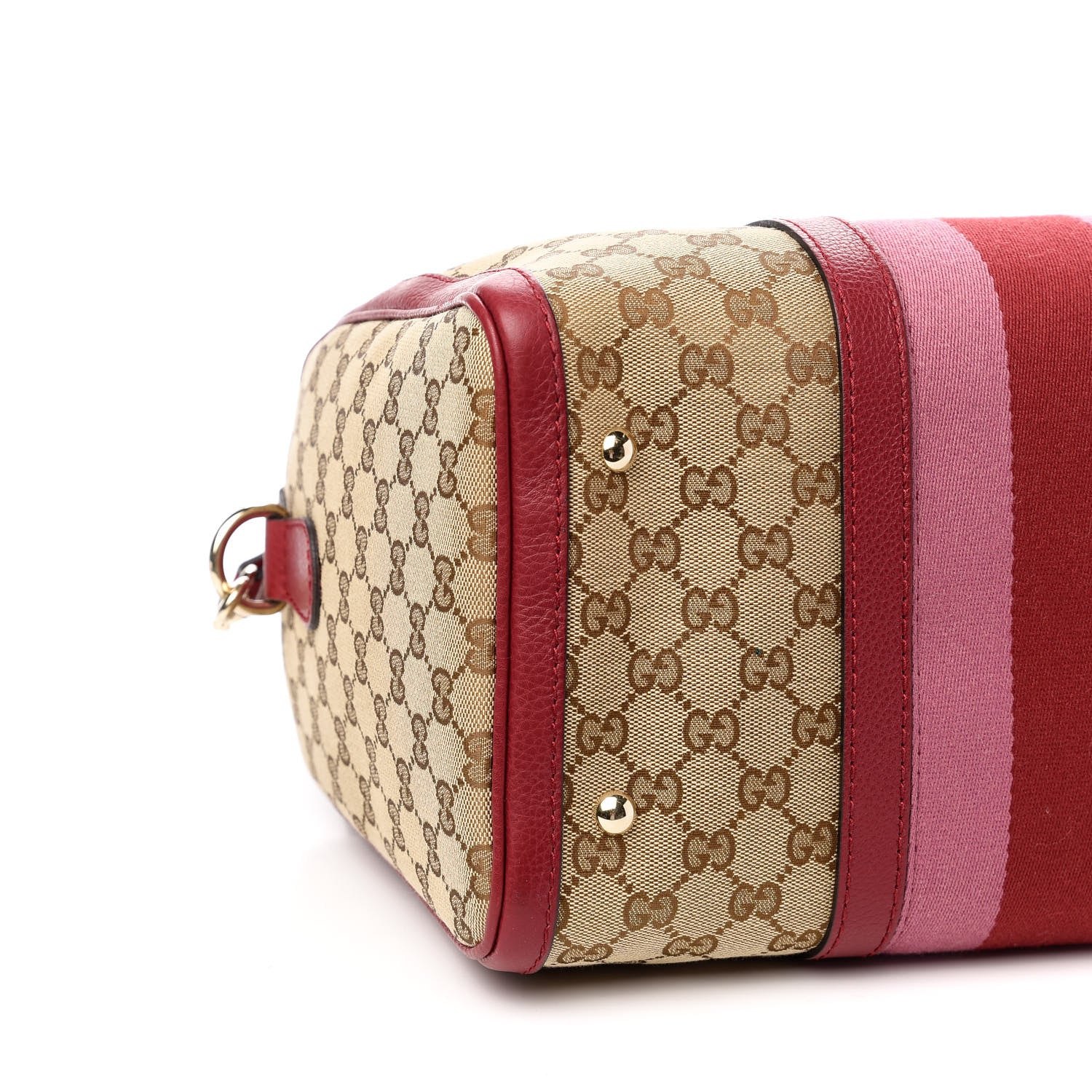 Gucci Monogram Vintage Web Medium Boston Red 8 of 10