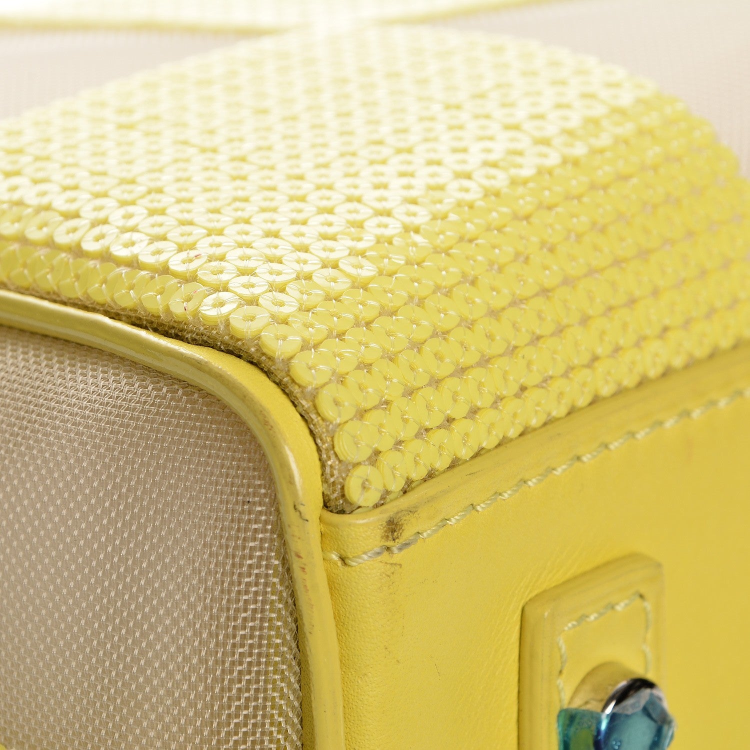 Louis Vuitton Damier Optic Mesh Sequins Cube Speedy Yellow 9 of 9