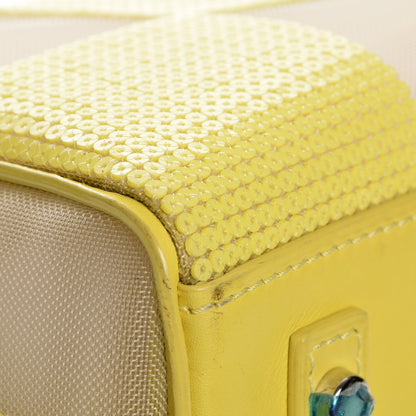 Louis Vuitton Damier Optic Mesh Sequins Cube Speedy Yellow 9 of 9