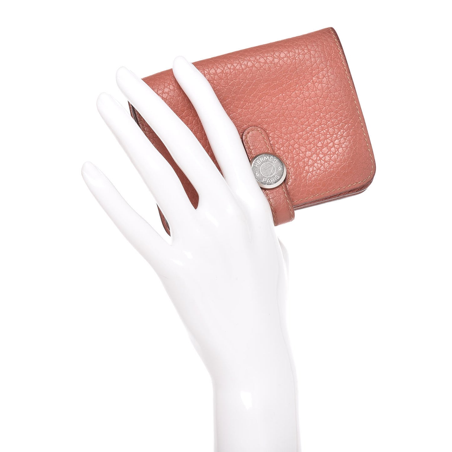 Taurillon Clemence Dogon Card Case Rose Thè