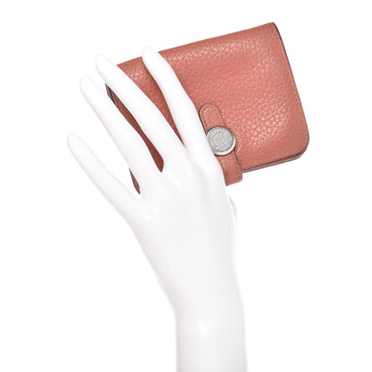 Hermes Taurillon Clemence Dogon Card Case Rose Thè 2 of 18
