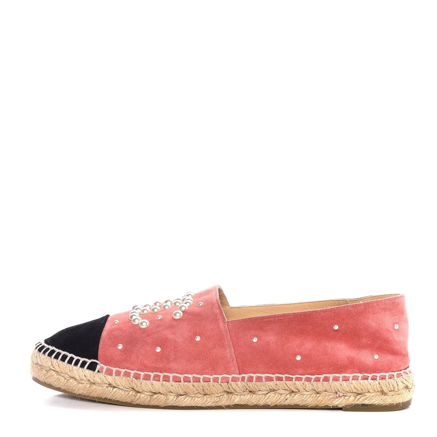Chanel Suede Pearl CC Espadrilles 42 Pink 1 of 11