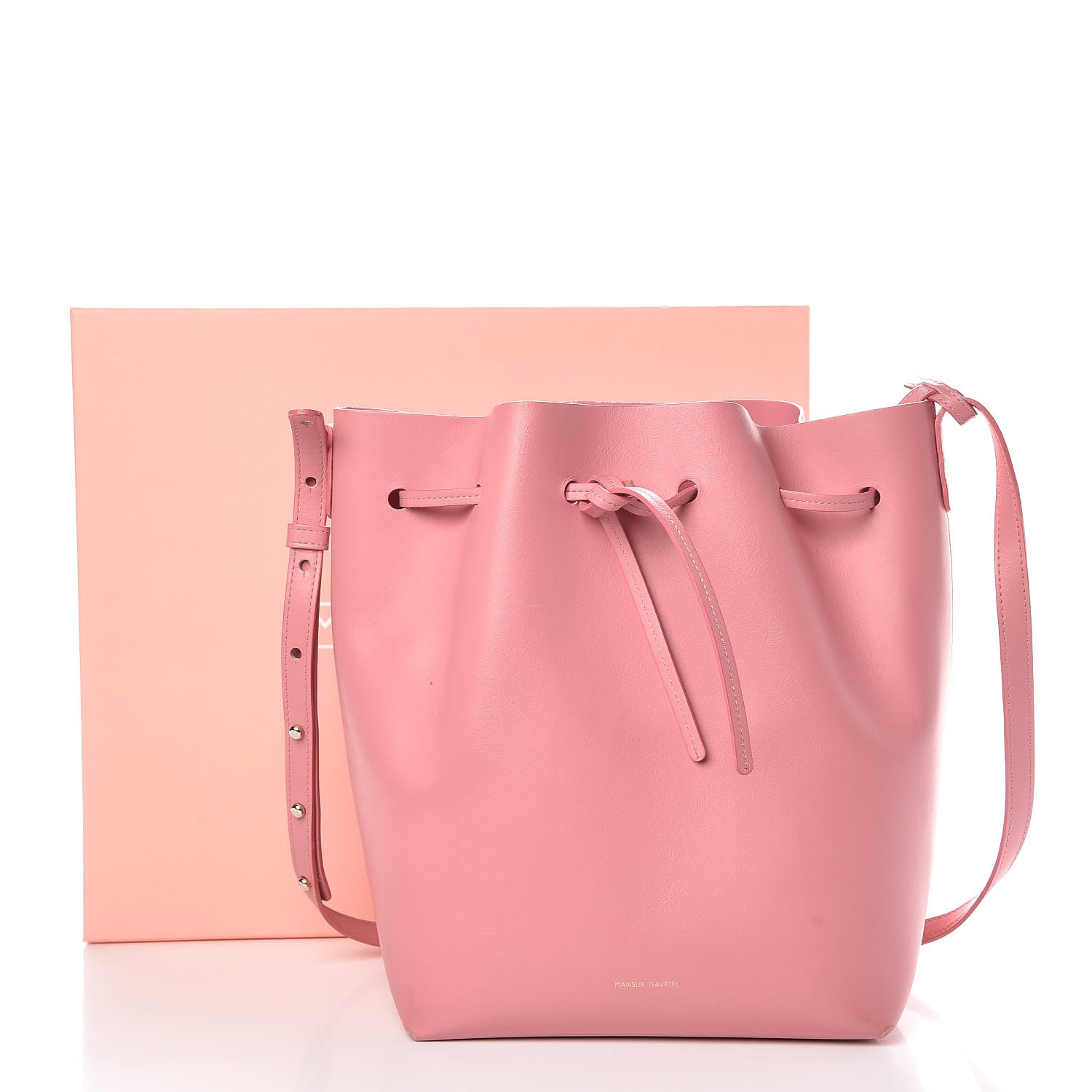 Mansur Gavriel Calfskin Bucket Bag Peony 9 of 15