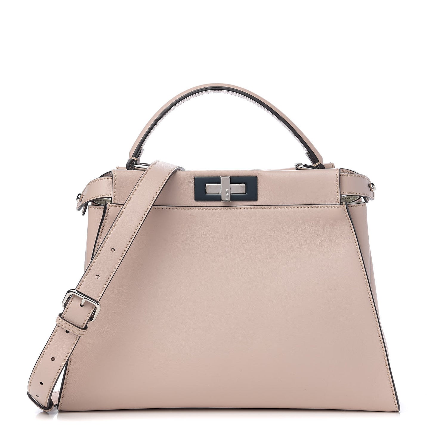 Vitello Seta Shiny Nappa Medium Peekaboo Iconic Satchel Soap Opale
