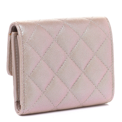 Chanel Iridescent Caviar Quilted Small Flap Wallet Beige 3 of 9