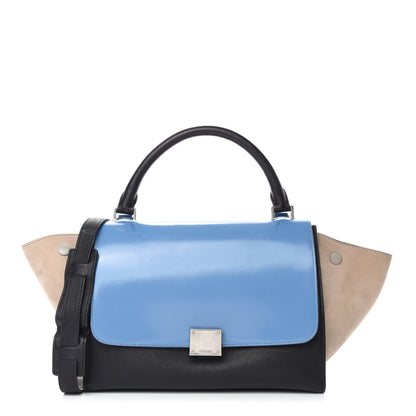Celine Smooth Calfskin Nubuck Small Tri-Color Trapeze Medium Blue 1 of 20