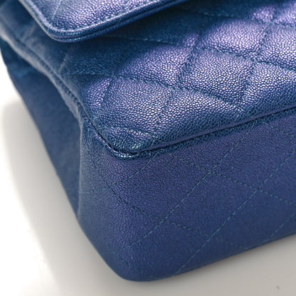 Chanel Iridescent Caviar Quilted Medium Double Flap Dark Blue 8 of 9