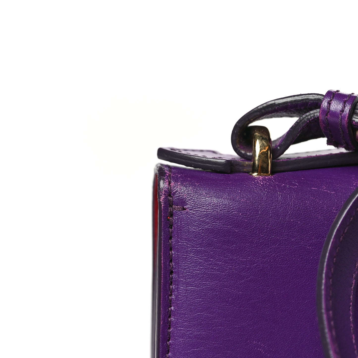 Smooth Calfskin Aileen Gancio Lock Shoulder Bag Purple