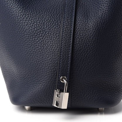Hermes Taurillon Clemence Picotin Lock 18 PM Bleu Nuit 14 of 15