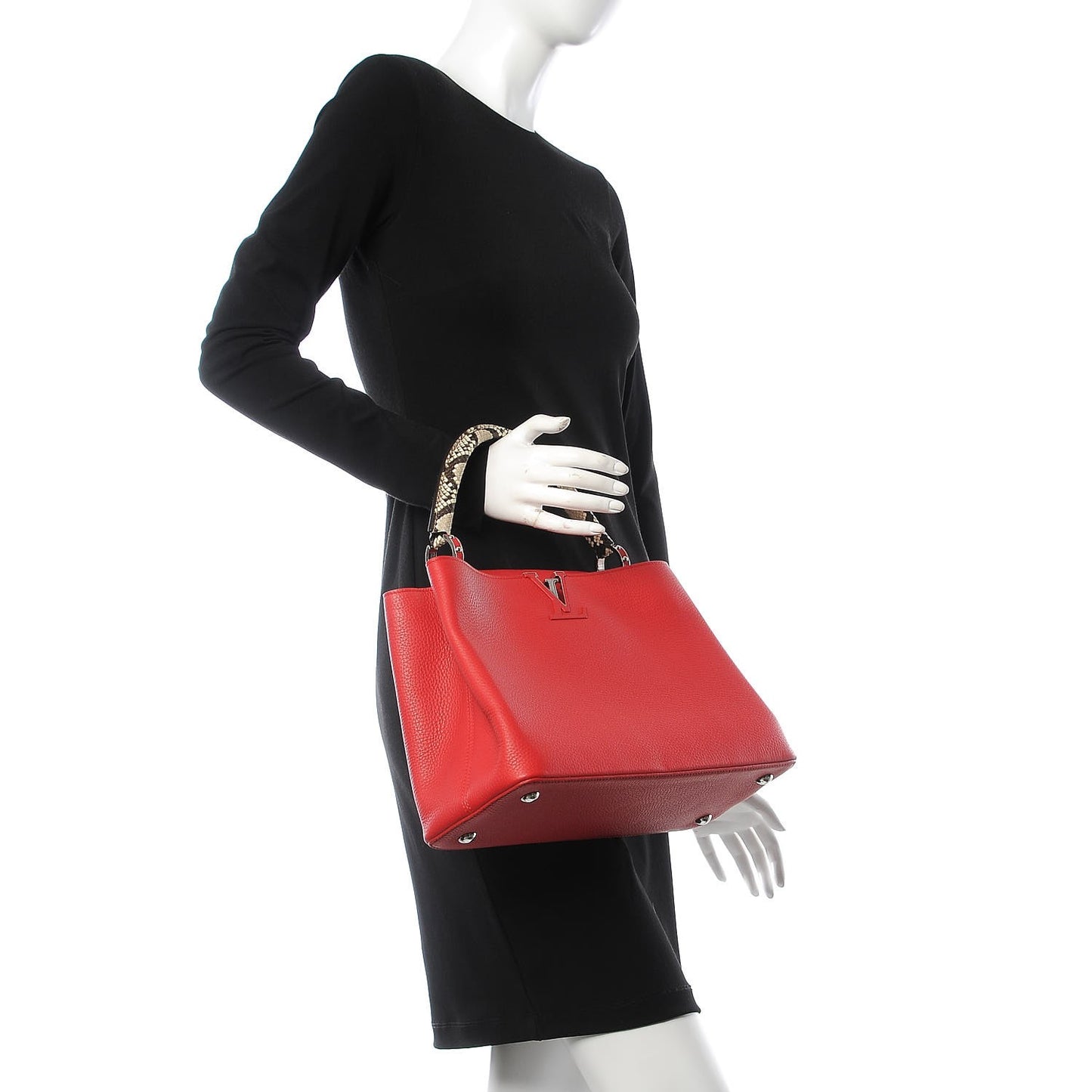 Taurillon Python Capucines MM Rubis