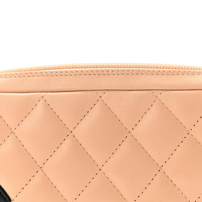 Chanel Calfskin Quilted Cambon Pochette Beige Black 8 of 11