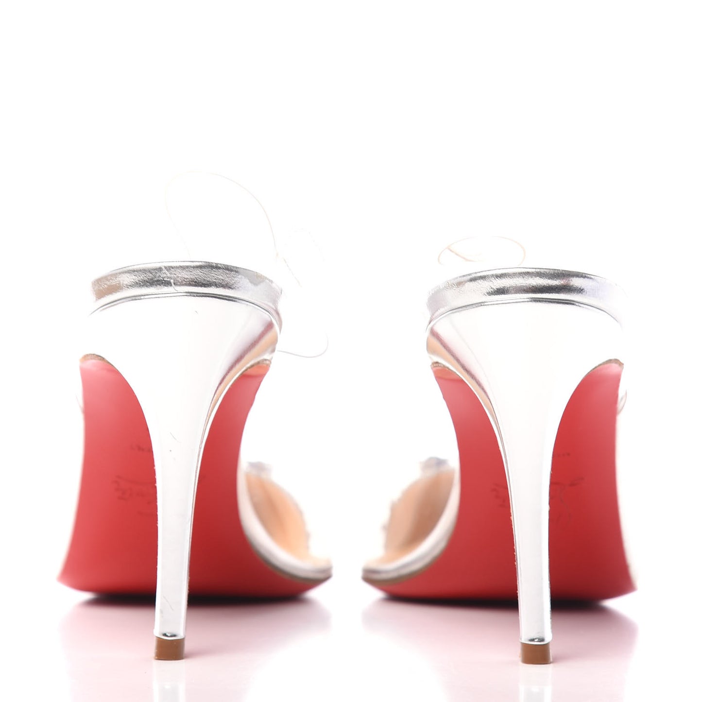 PVC Specchio Calf Just Picks 85 Slingback Pumps 39.5 Version Silver