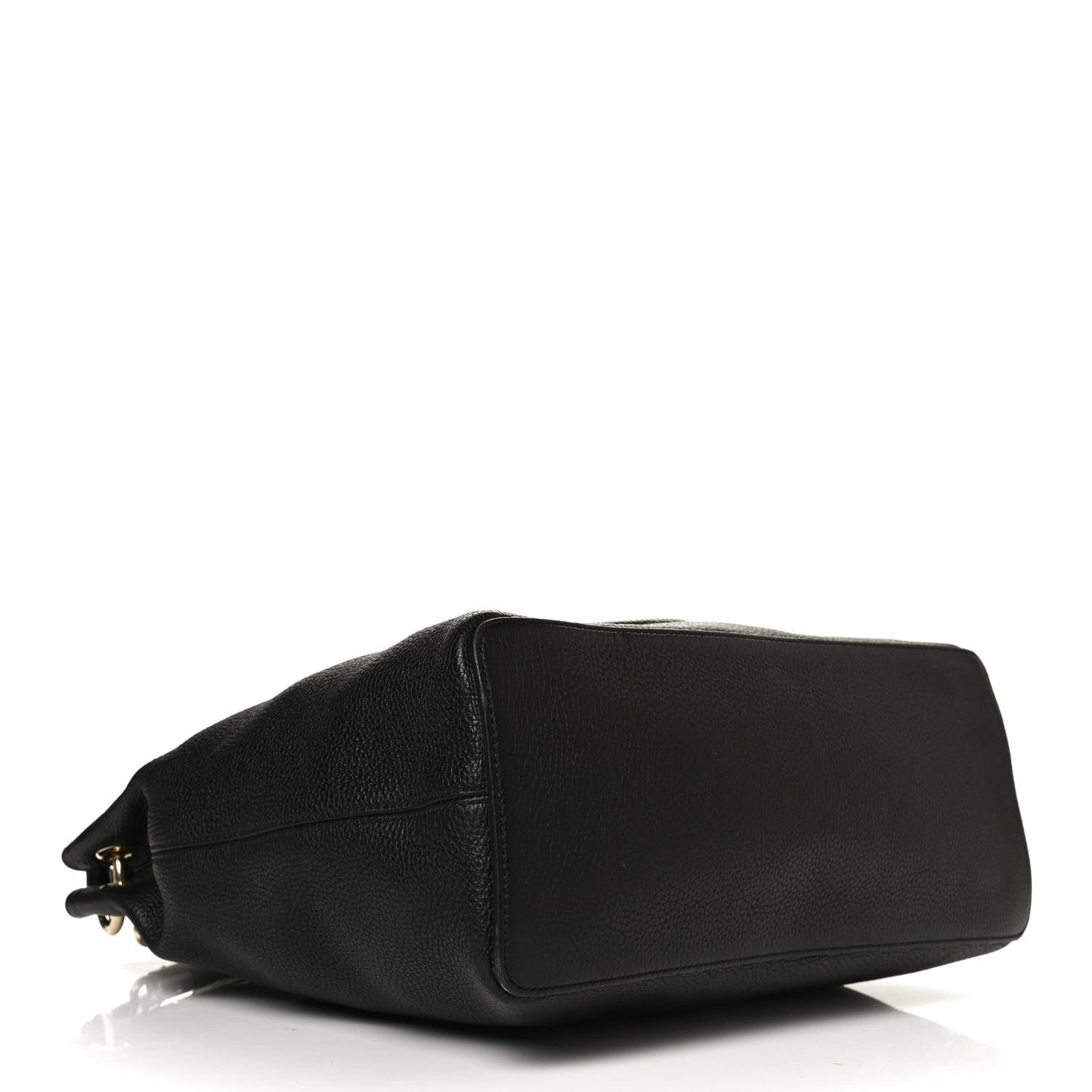 Pebbled Calfskin Large Soho Hobo Black