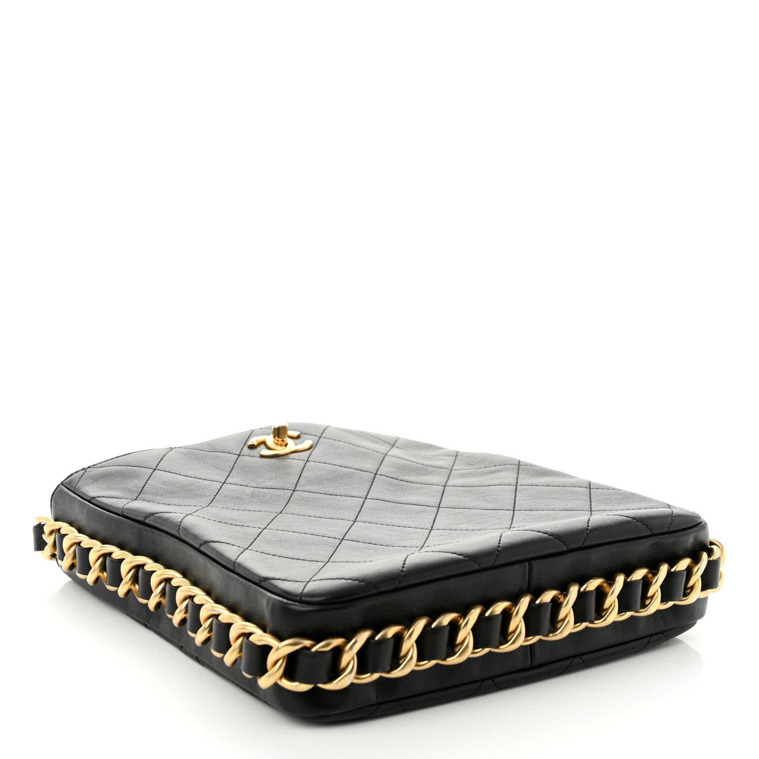 Chanel Calfskin Quilted Framing Chain Hobo Black 4 of 10
