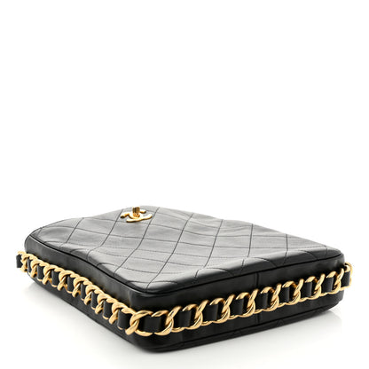 Chanel Calfskin Quilted Framing Chain Hobo Black 4 of 10