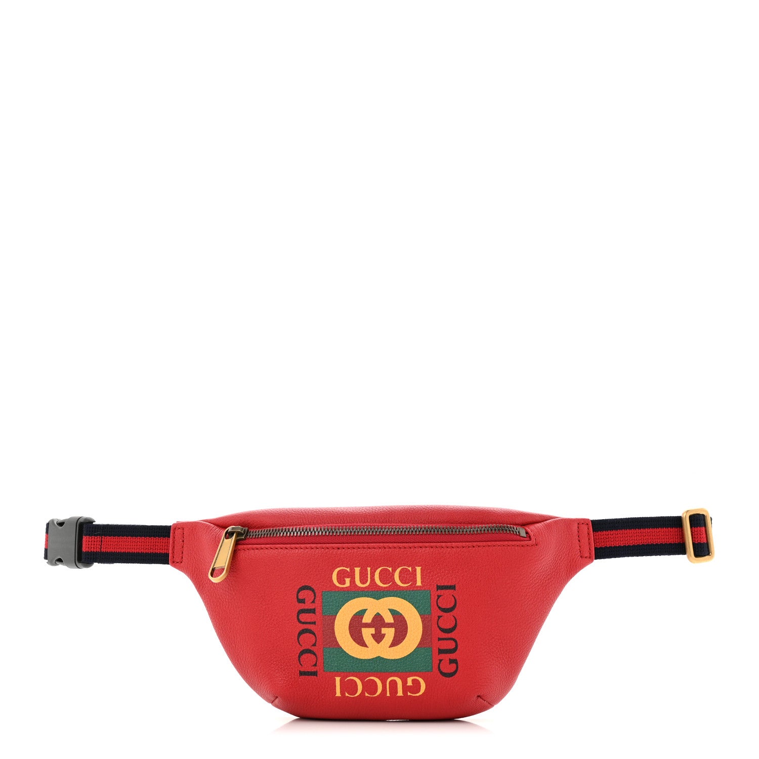 Gucci Grained Calfskin Small Logo Belt Bag Hibiscus Red 1 of 10