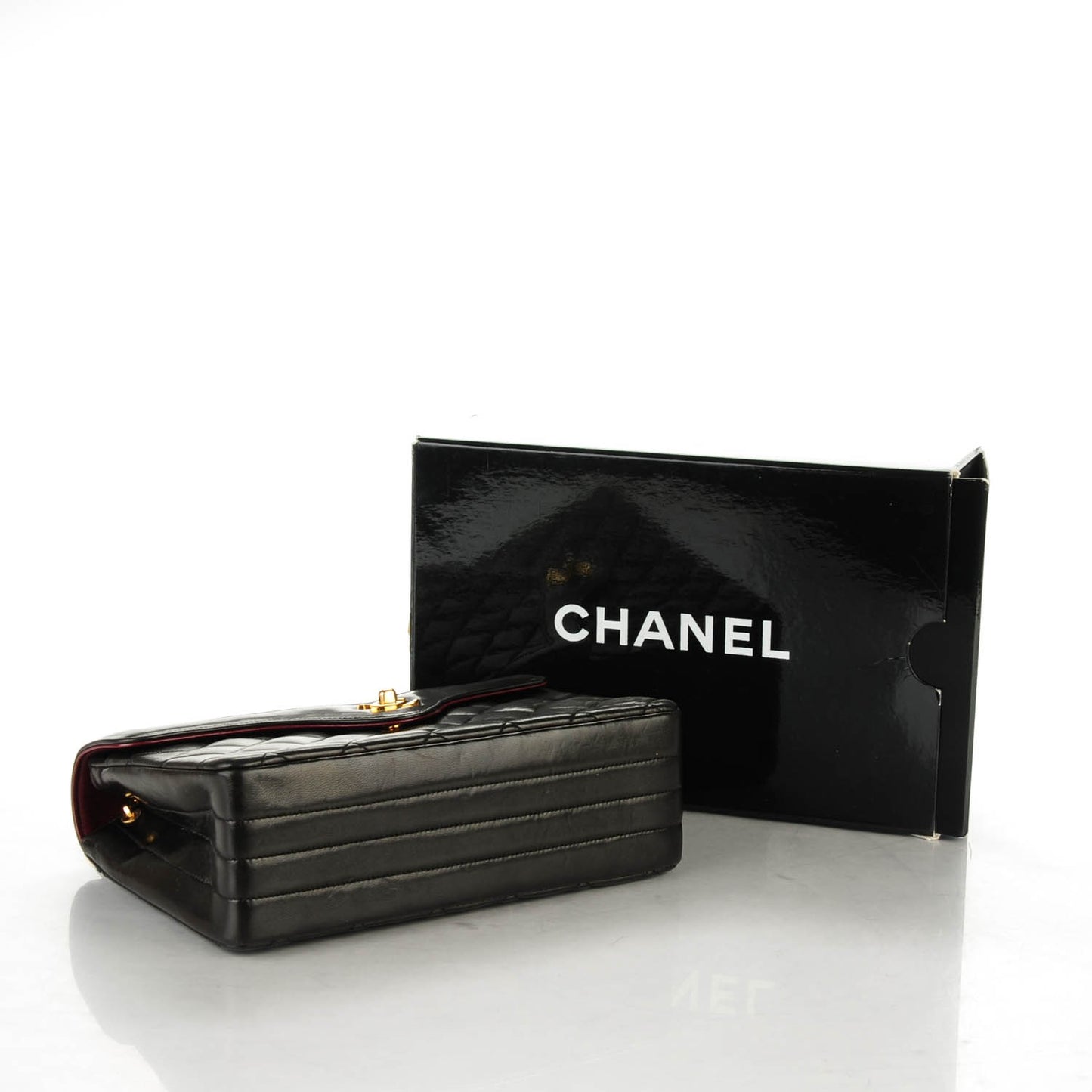Lambskin Quilted Small Single Flap Black