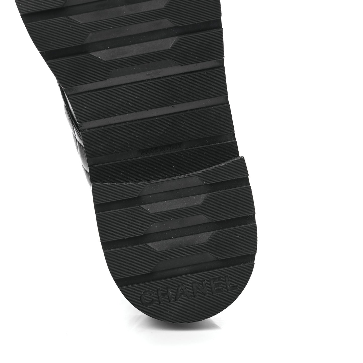 Shiny Lambskin Quilted Lace Up Combat Boots 39 Black
