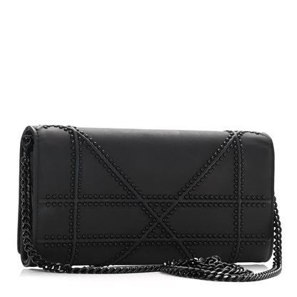 Christian Dior Ultra Matte Calfskin Studded Diorama Croisiere Chain Wallet Black 3 of 9