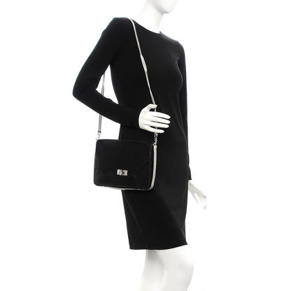 Givenchy Calf Hair Shark Lock Envelope Shoulder Bag Black 2 of 8