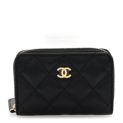Chanel Caviar Quilted Zip Coin Purse Black 1 of 8