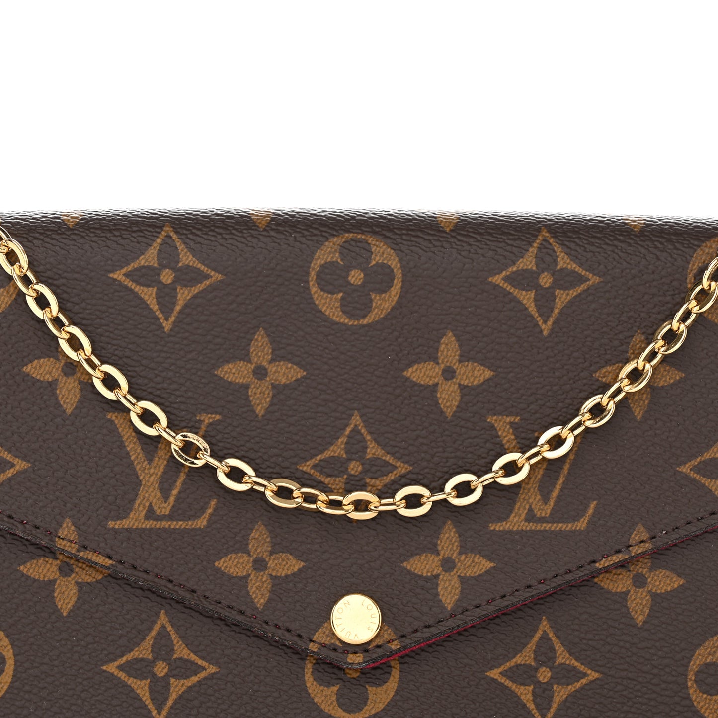 Monogram Pochette Felicie Chain Wallet Fuchsia