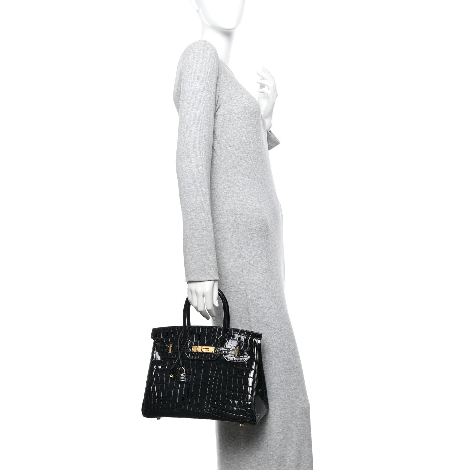 Hermes Shiny Niloticus Crocodile Birkin 30 Black 2 of 12