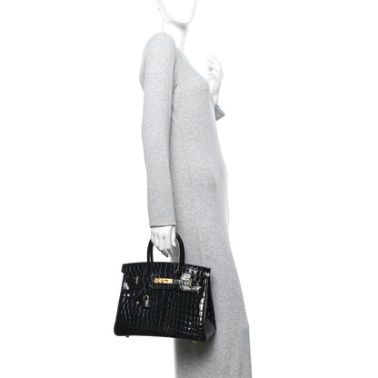 Hermes Shiny Niloticus Crocodile Birkin 30 Black 2 of 12