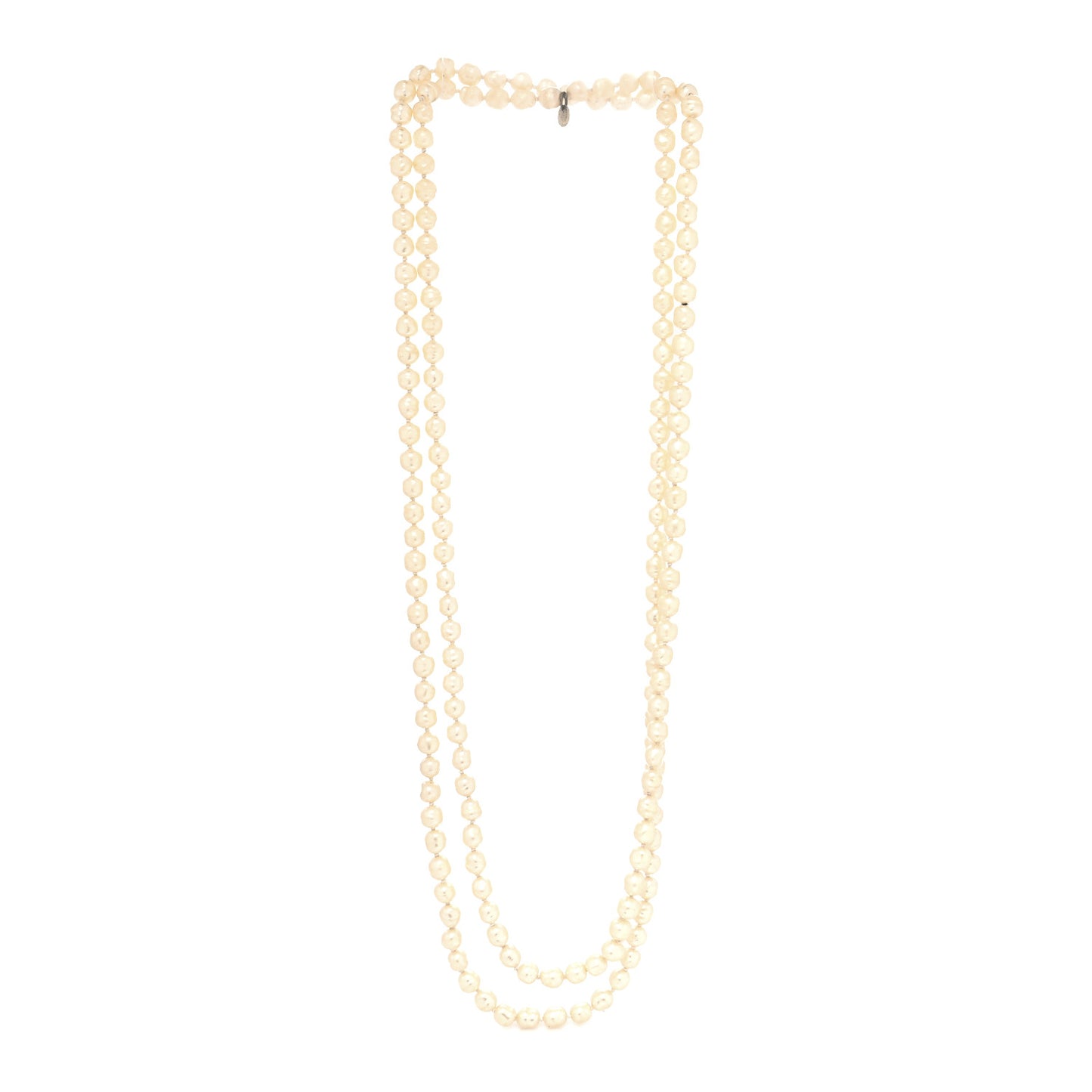 Pearl CC Long Necklace Gold