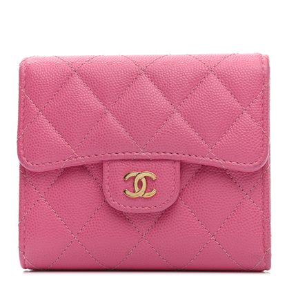 Chanel Caviar Quilted Compact Flap Wallet Pink 1 of 7