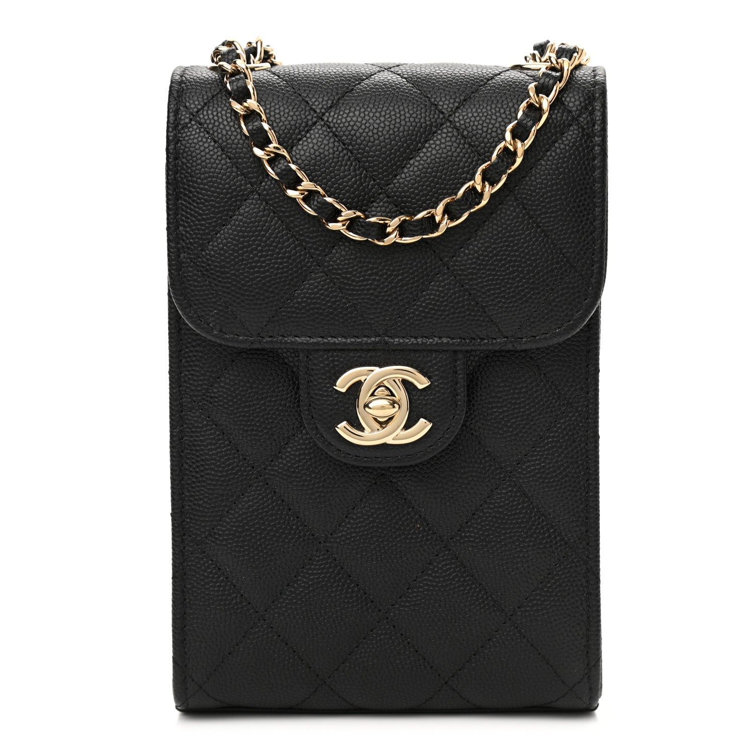 Chanel Caviar Quilted Classic Phone Holder Black 1 of 12