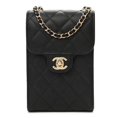 Chanel Caviar Quilted Classic Phone Holder Black 1 of 12