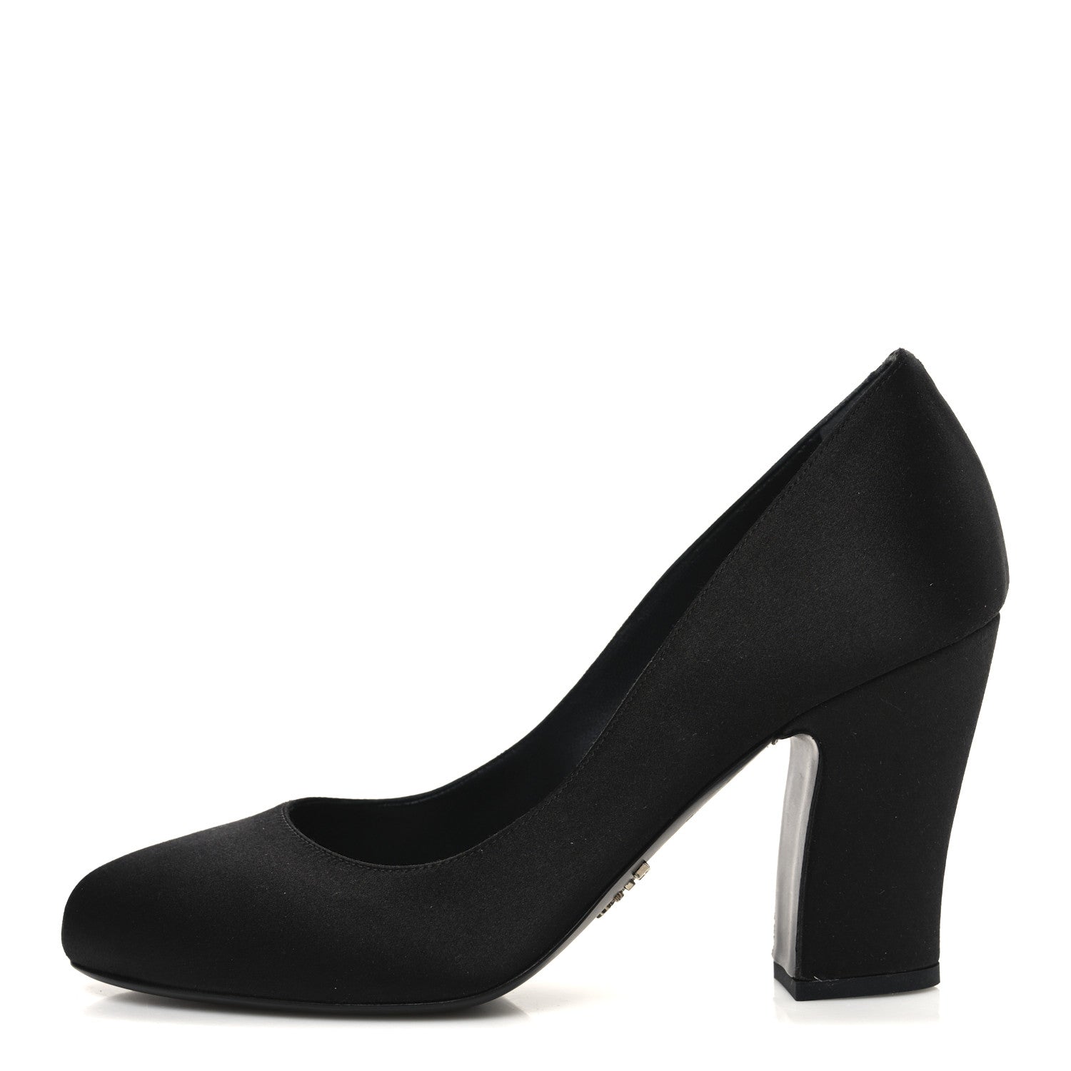 Prada Satin Block Heel Pump 36 Black 1 of 10