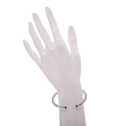 David Yurman Sterling Silver Diamond Amethyst 5mm Cable Classics Bracelet 2 of 6
