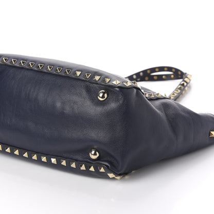 Valentino Garavani Vitello Small Rockstud Tote Marine 6 of 8