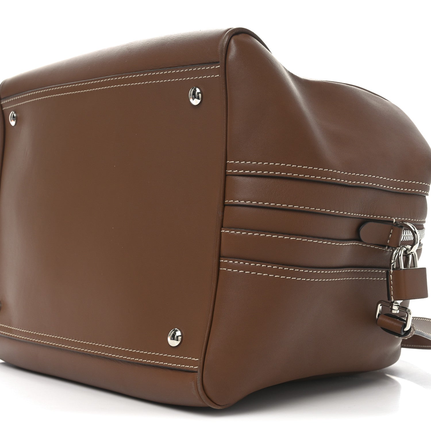 Burberry Smooth Calfskin Medium Cube Bowling Bag Malt Brown 9 of 9