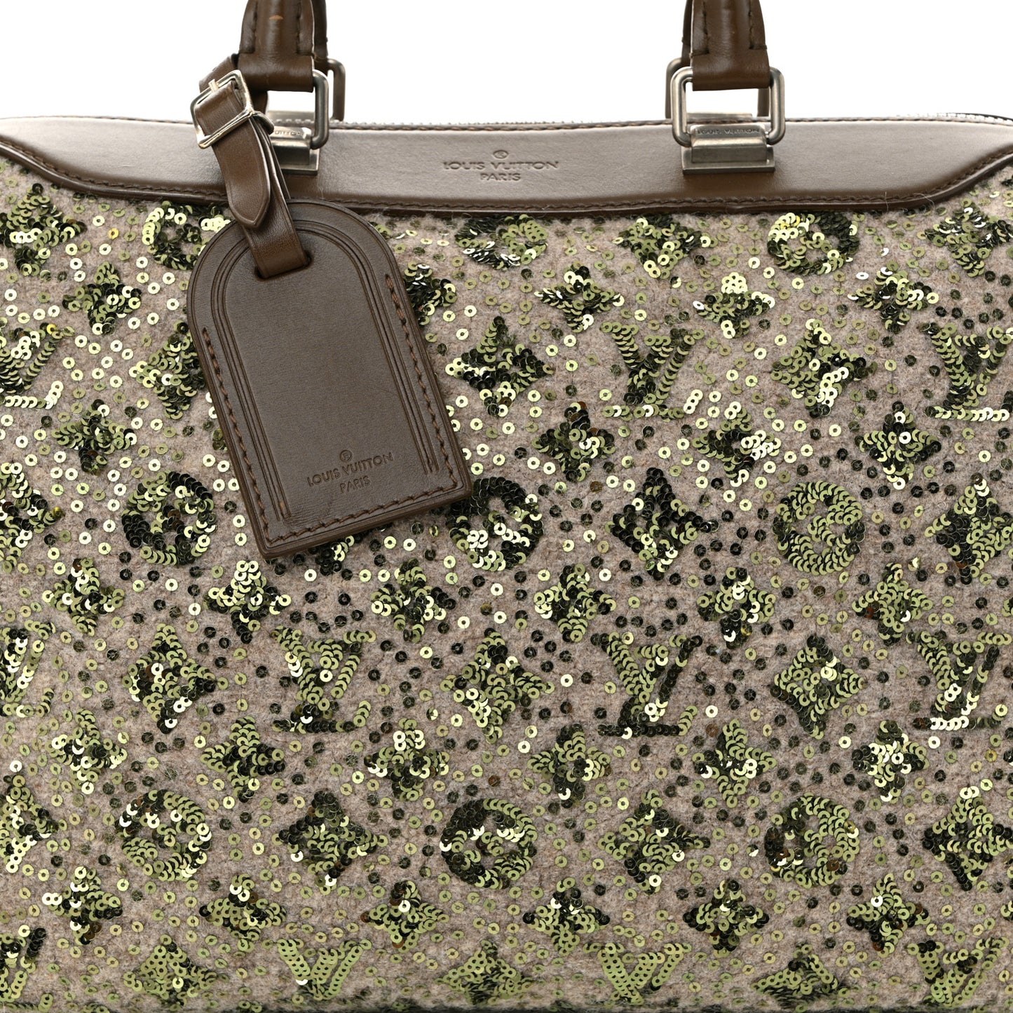 Sequin Monogram Sunshine Express Speedy Kaki