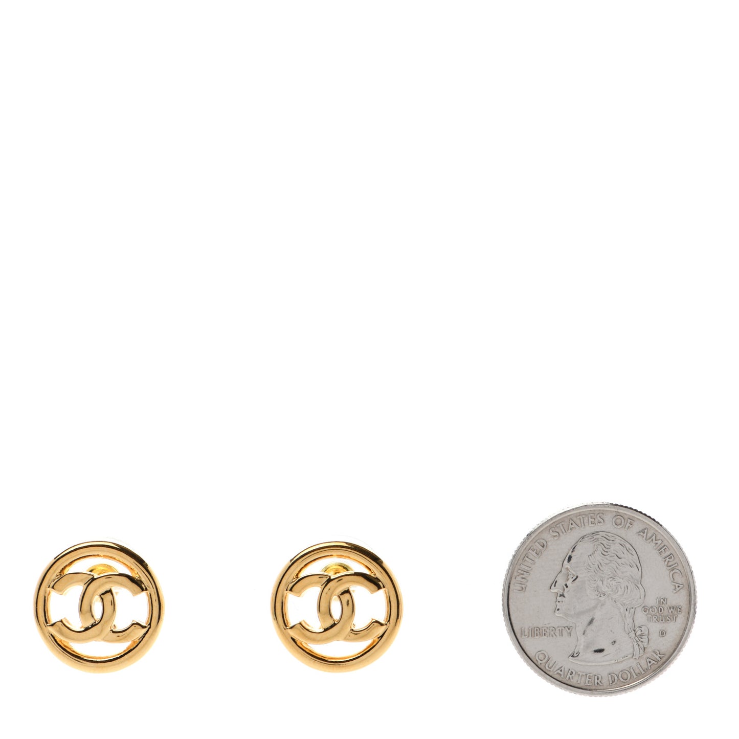 CC Round Earrings Gold