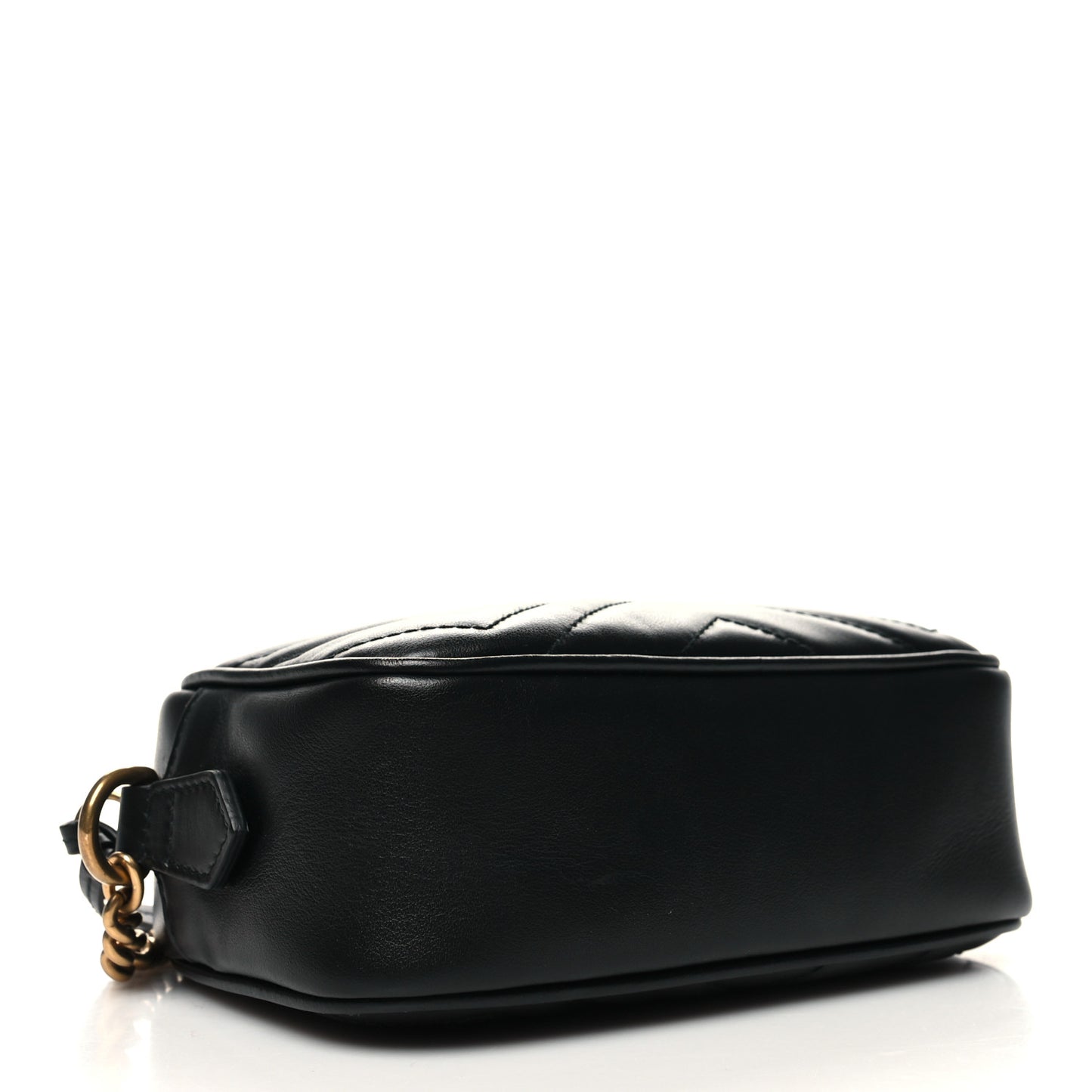 Calfskin Matelasse Mini GG Marmont Chain Shoulder Bag Black