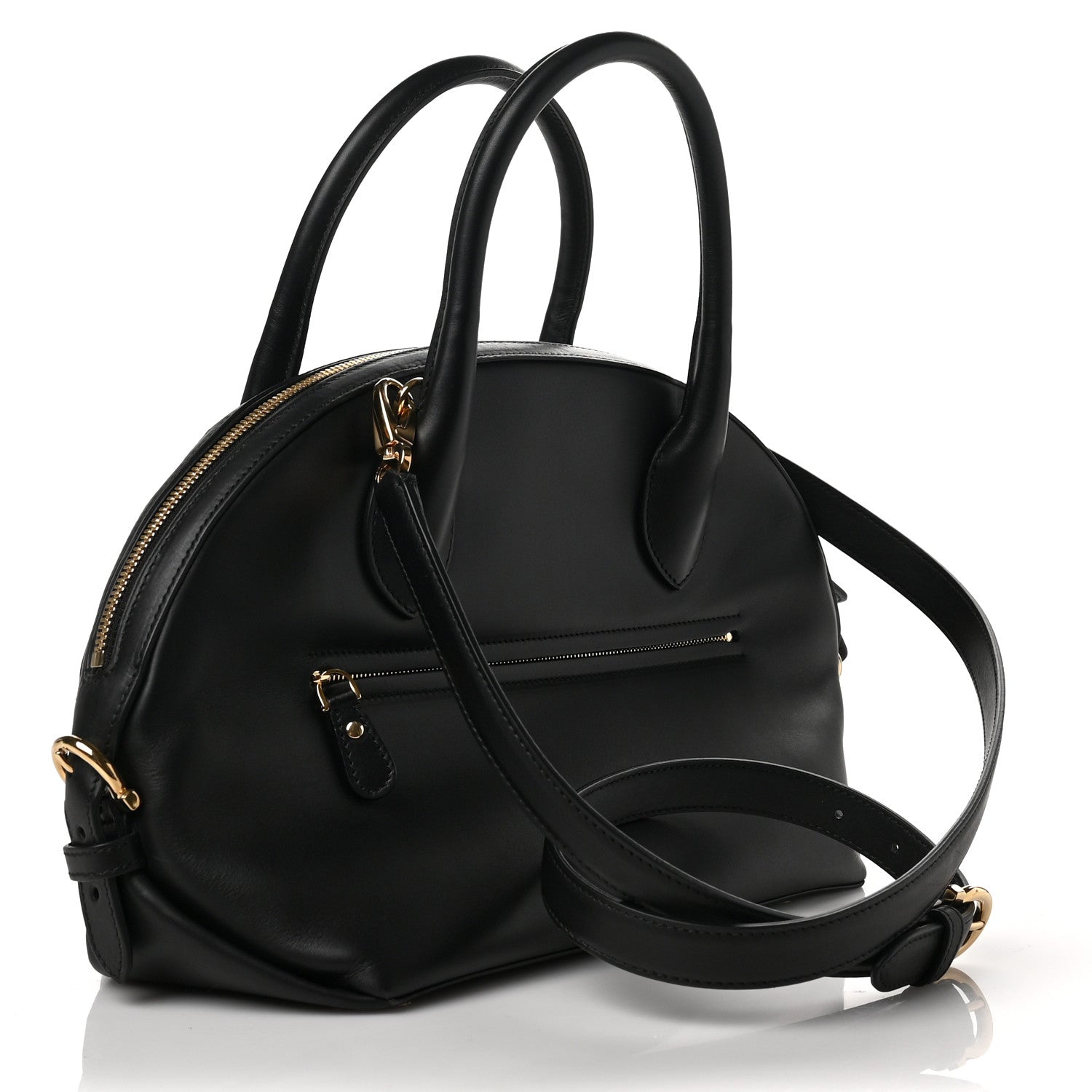 Salvatore Ferragamo Calfskin Fiamma Bag Black 3 of 8