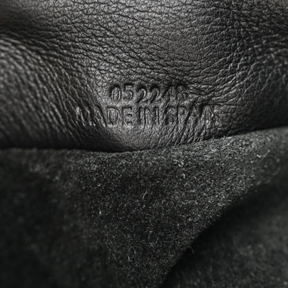 Loewe x HOWLS MOVING CASTLE Calfskin Suede Raffia Mini Flamenco Knot Clutch With Chain Black 7 of 11