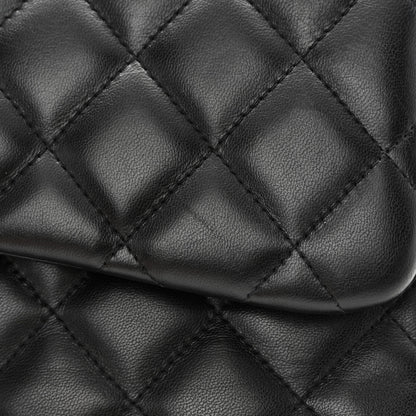 Chanel Lambskin Quilted Jumbo Double Flap Black 18 of 21