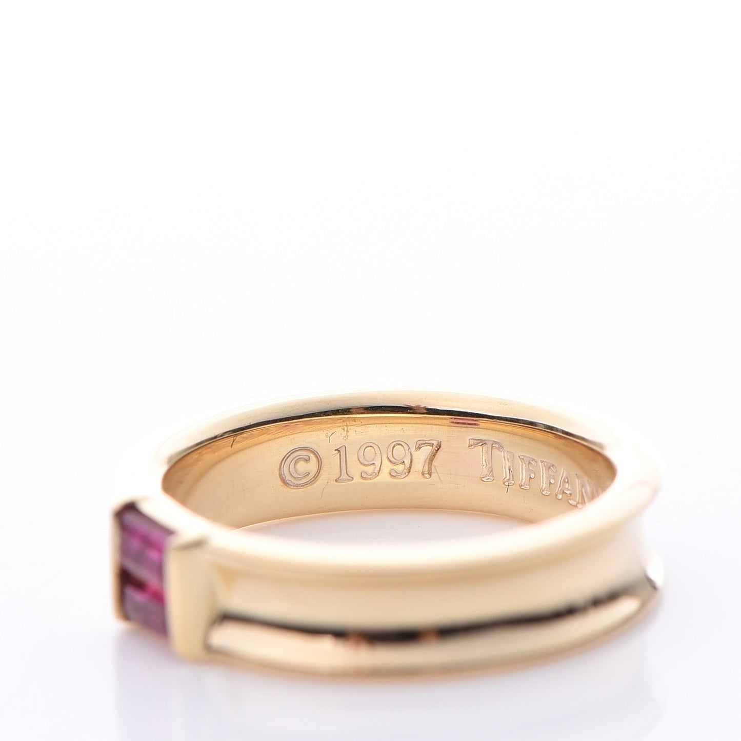 18K Yellow Gold Ruby Stacking Ring 48 4.5